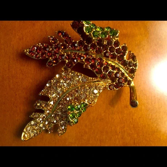 Estate Kenneth Jay Lane KJL fall leaves stunning brooch vintage item